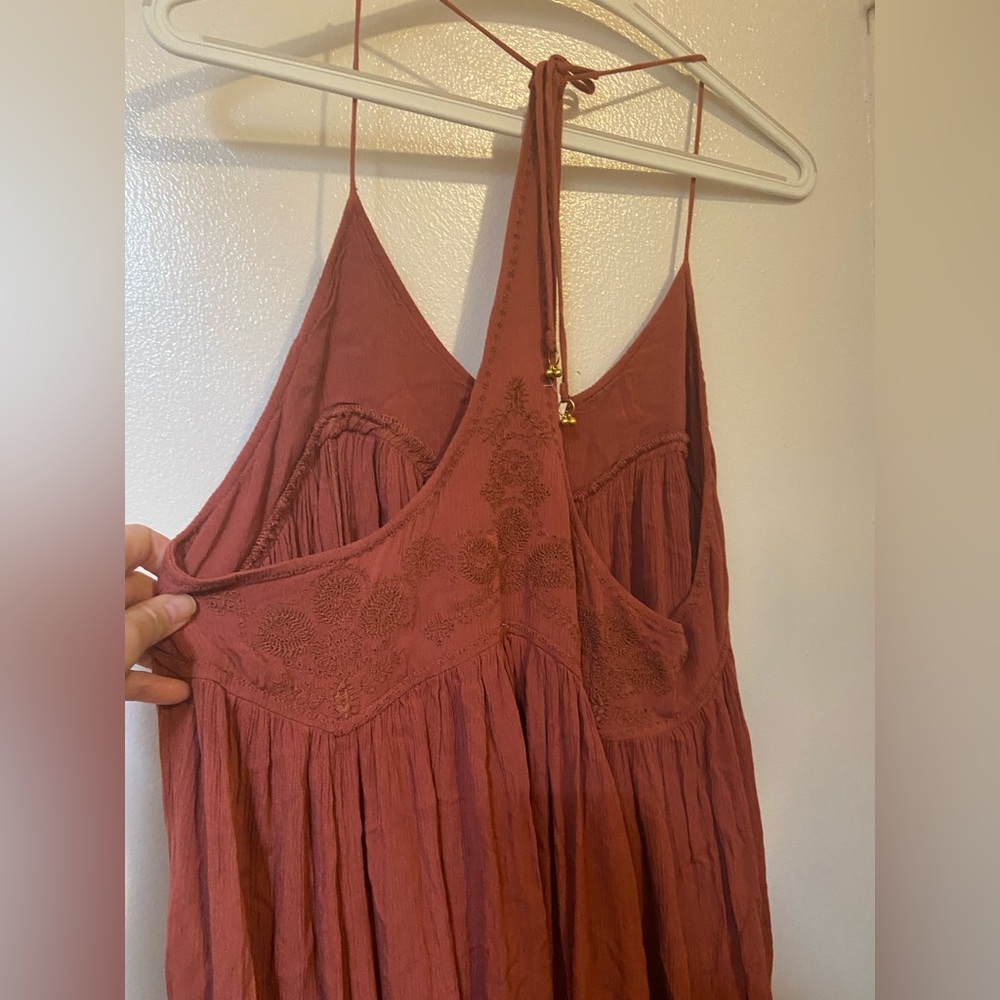 NWT Free‎ People Intimately EMBROIDERED ELAINE Red Gauzy Maxi Slip Dress XS - Picture 6 of 14
